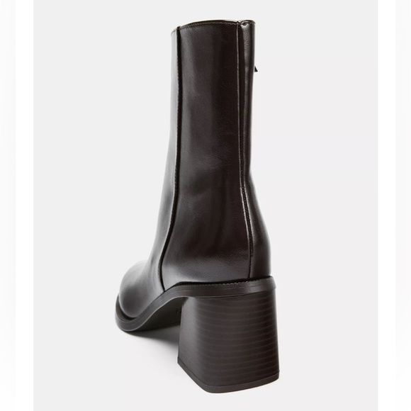 EUC Zara Black Wide Heeled Booties - Picture 4 of 9